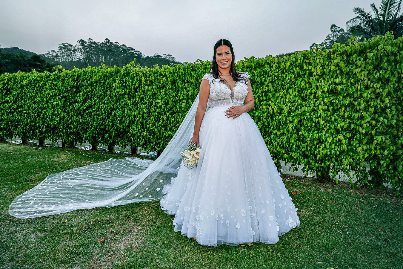 Noivos durante casamento